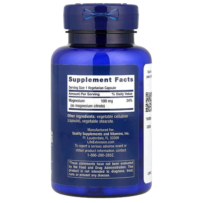 Life Extension, Magnesium Citrate, 100 mg, 100 Vegetarian Capsules
