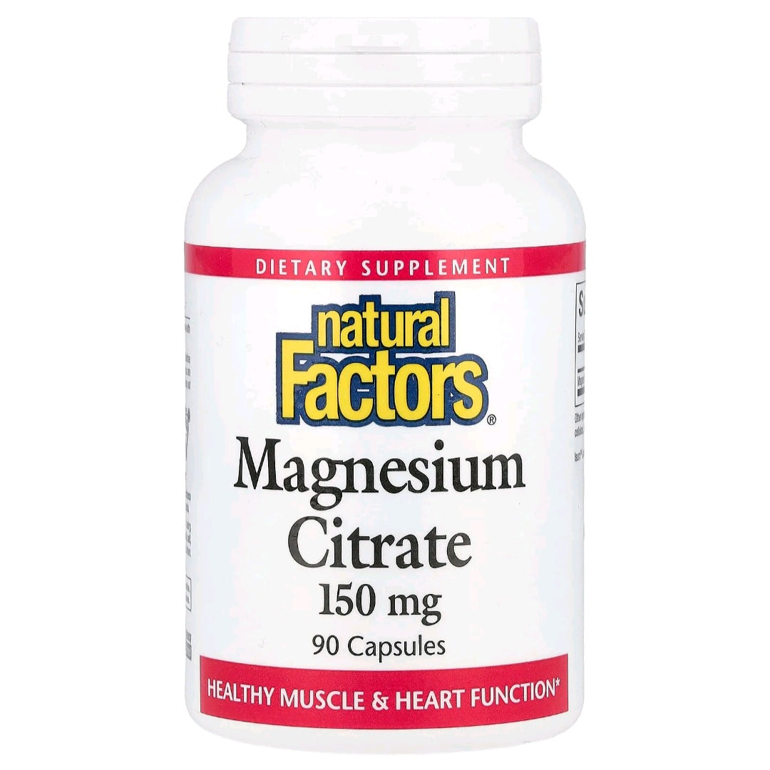 Natural Factors, Magnesium Citrate 150 mg, 90 Capsules