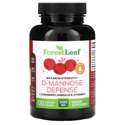 Forest Leaf, D-mannose Defense, Maximum Strength, 1000 mg, 120 Capsules
