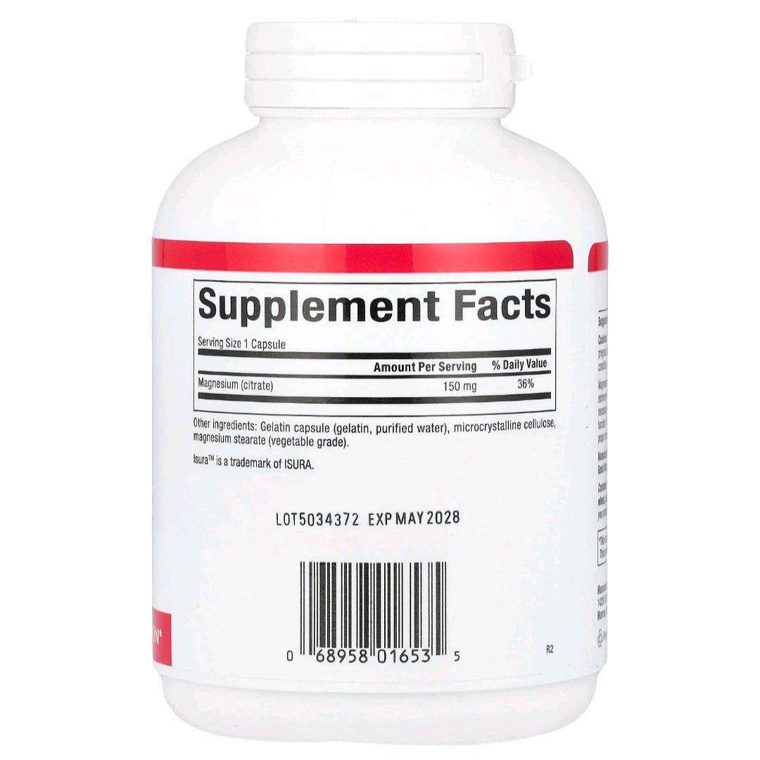 Natural Factors, Magnesium Citrate, 150 mg, 180 Capsules
