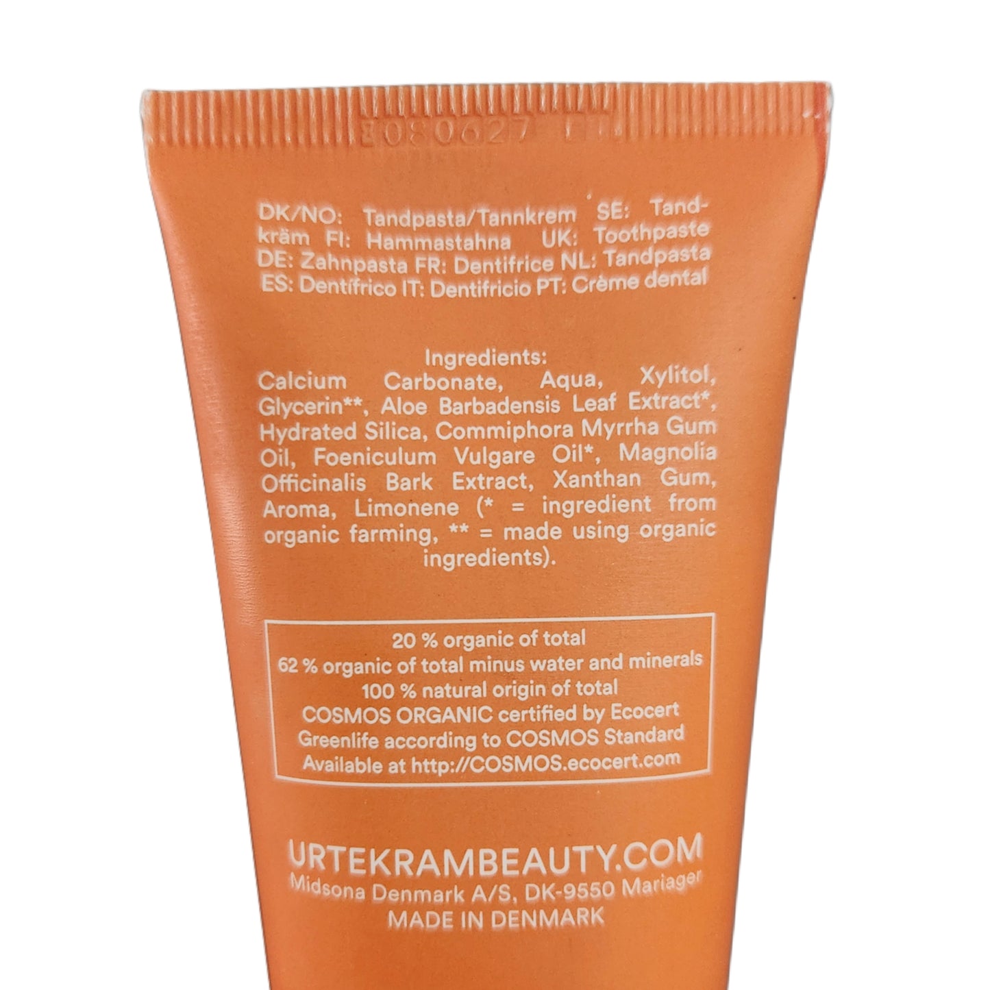 Urtekram, Organic Fluoride Free Toothpaste, Fennel, 75 ml