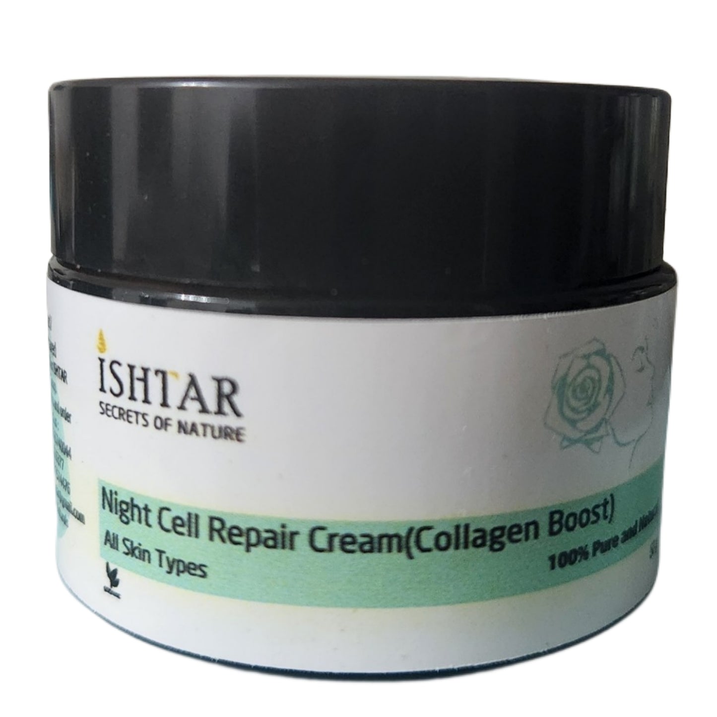 Ishtar, Organic Night Cell Repair Cream, Collagen Boost, 100% Natural