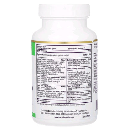 Paradise Herbs, Magnesium Glycinate, 90 vegetarian capsules