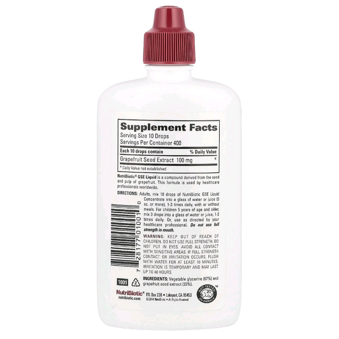 NutriBiotic, GSE, Grapefuit Seed Extract, Liquid Concentrate, 118 ml