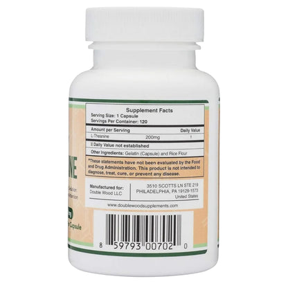 Double Wood, L-Theanine, 200 mg, 120 Capsules