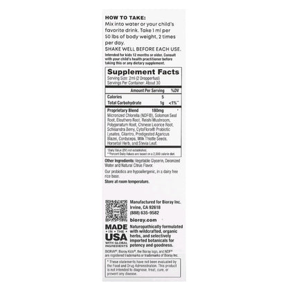 Bioray, Kids, NDF Focus, Naturopathic Probiotic Drops, Citrus, 60 ml