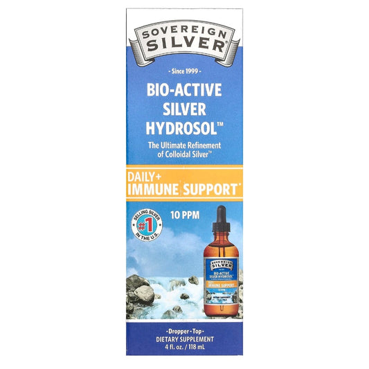 Sovereign Silver, Bio-Active Colloidal Silver Hydrosol Dropper, 10 PPM, 118 ml