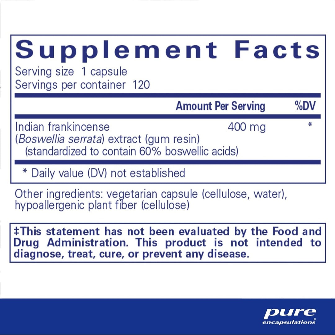 Pure Encapsulations, Boswellia, 400 mg, 120 Capsules
