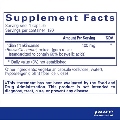 Pure Encapsulations, Boswellia, 400 mg, 120 Capsules