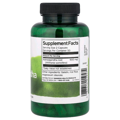 Swanson, Ashwagandha, 900 mg, 100 Capsules (450 mg per Capsule)