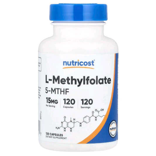 Nutricost, L-Methylfolate, 15 mg, 120 Capsules