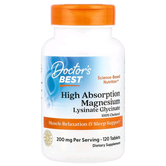 Doctor's Best, Magnesium Glycinate, 200 mg, 120 Tablets