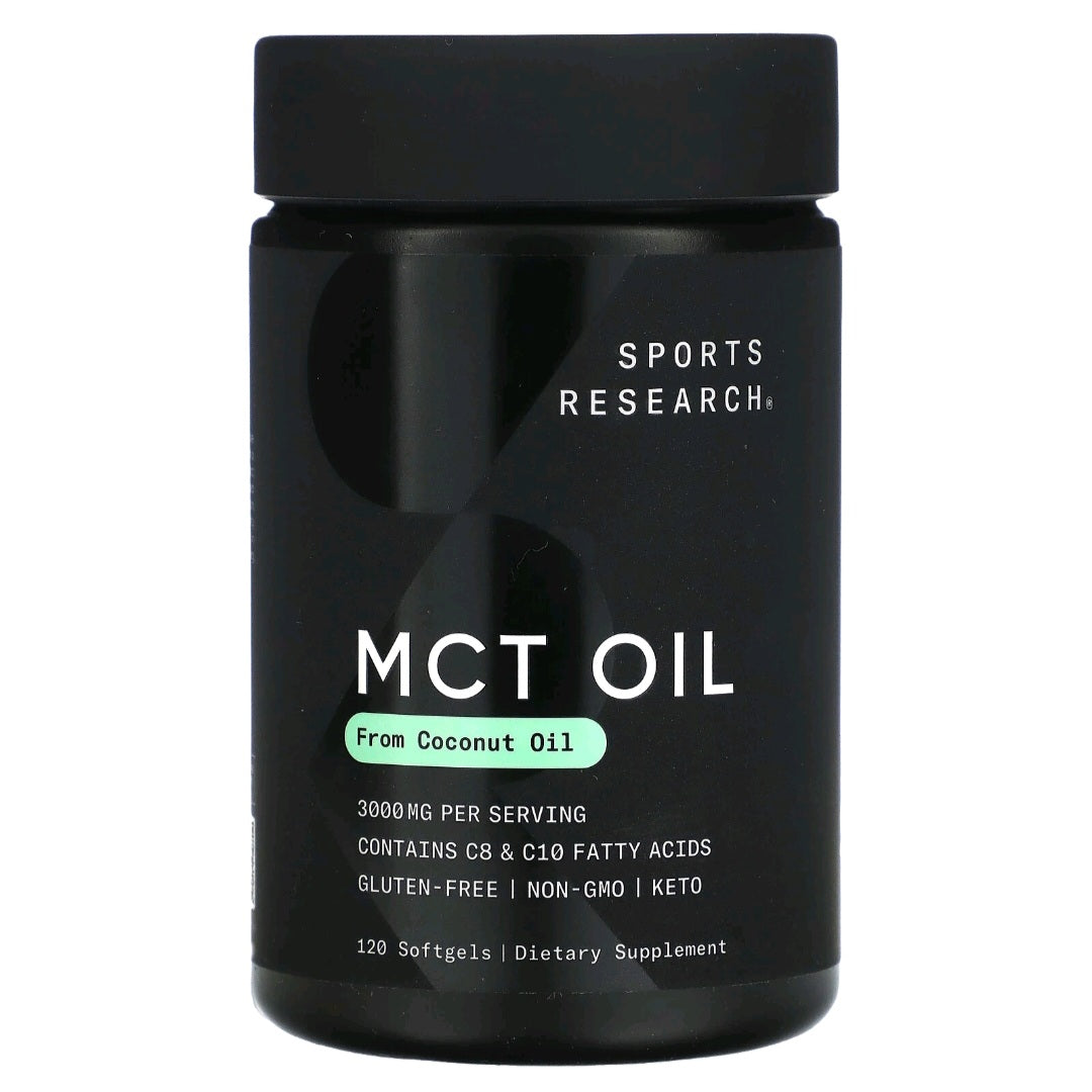 Sports Research, MCT Oil, 3,000 mg, 120 Softgels (1,000 mg per softgel)