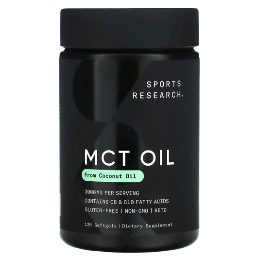 Sports Research, MCT Oil, 3,000 mg, 120 Softgels (1,000 mg per softgel)