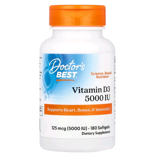 Doctor's Best, Vitamin D3, 5000 IU, 6 months supply