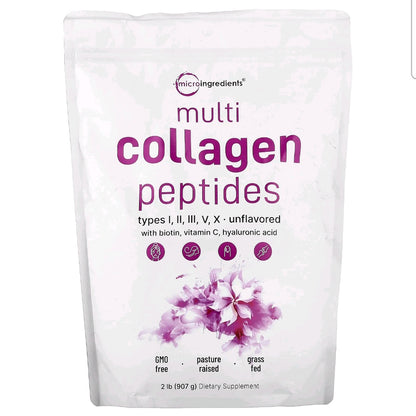Micro Ingredients, Multi Collagen  Peptides, Unflavored, 907 g