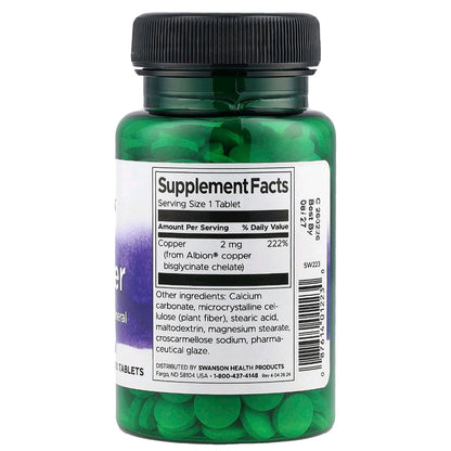 Swanson, Albion Copper, 2 mg, 300 Tablets