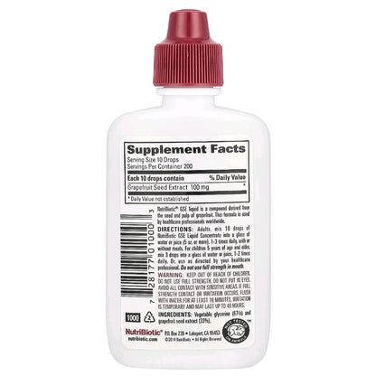 NutriBiotic, Vegan GSE Grapefuit Seed Extract, Liquid Concentrate, 59 ml