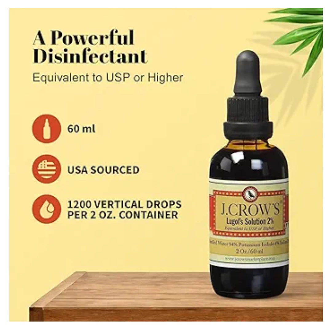 J Crow's, Lugol Iodine, 2%, 60 ml