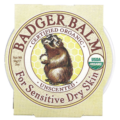 Badger Balm, For Sensitive Dry Skin, Unscented, 56 g