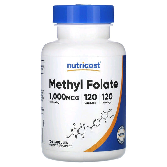 Nutricost, L-Methylfolate, 1000 mcg, 120 Capsules