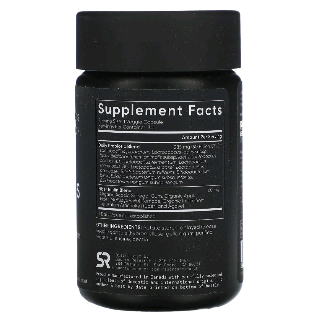 Sports Research, Daily Probiotics, 60 Billion CFU, 30 Delayed Release Capsules