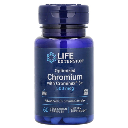 Life Extension, Optimized Chromium with Crominex 3+, 500 mcg, 60 Capsules