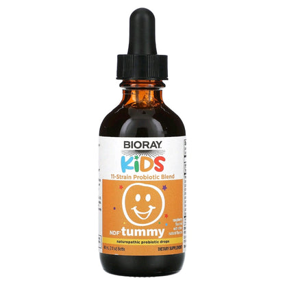 Bioray, Kids, NDF Tummy, 11 Strain Probiotic Blend, Raspberry, 60 ml