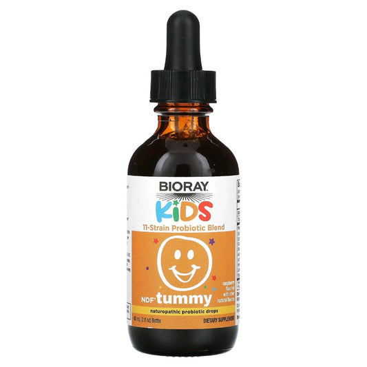 Bioray, Kids, NDF Tummy, 11 Strain Probiotic Blend, Raspberry, 60 ml