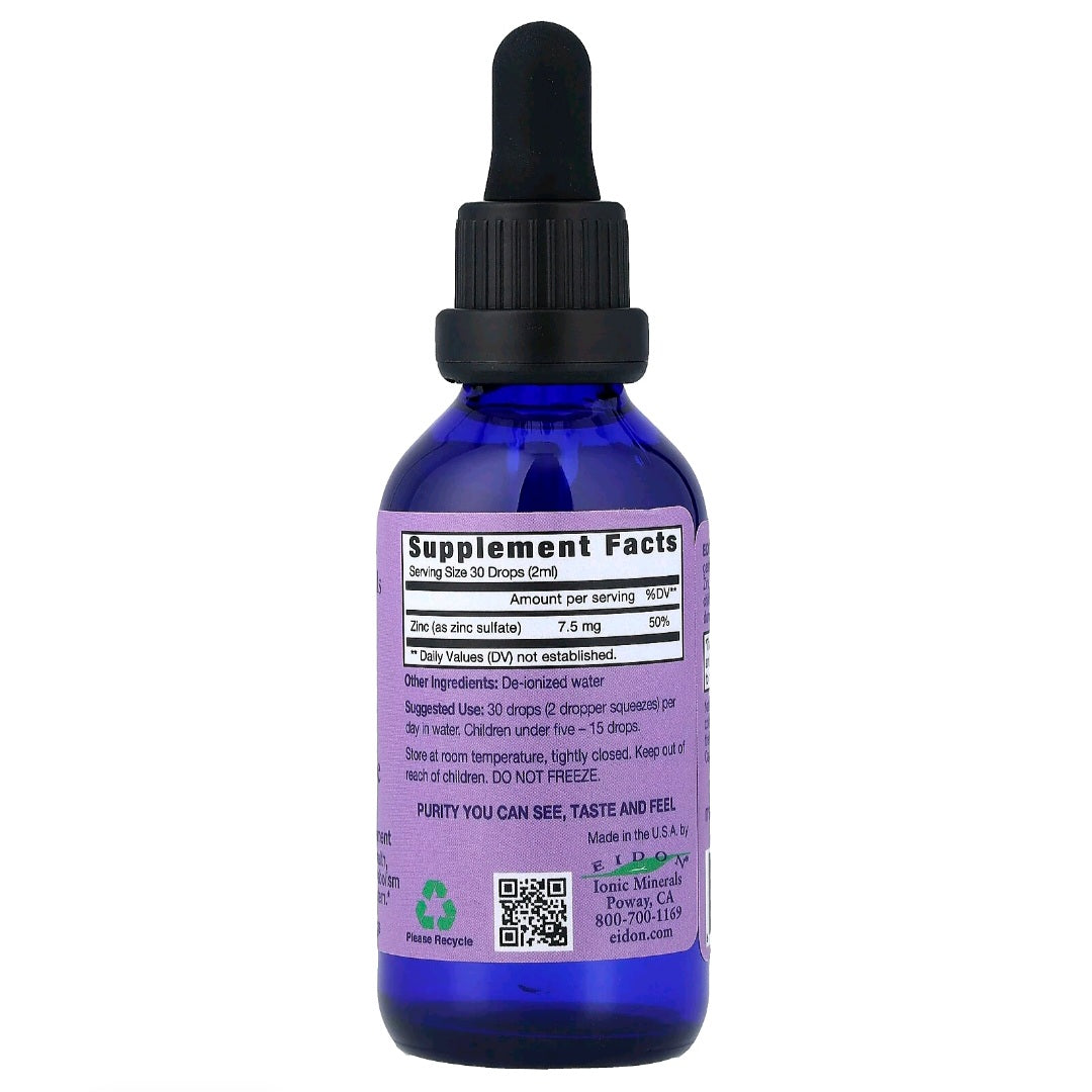 Eidon Ionic Minerals, Zinc, Liquid Concentrate, 60 ml