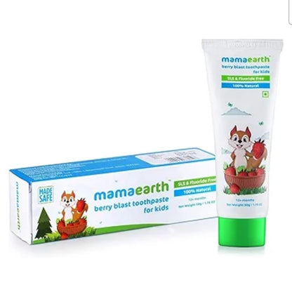 Mama Earth, Kids Toothpaste, Berry Blast, Fluoride Free, 100% Natural