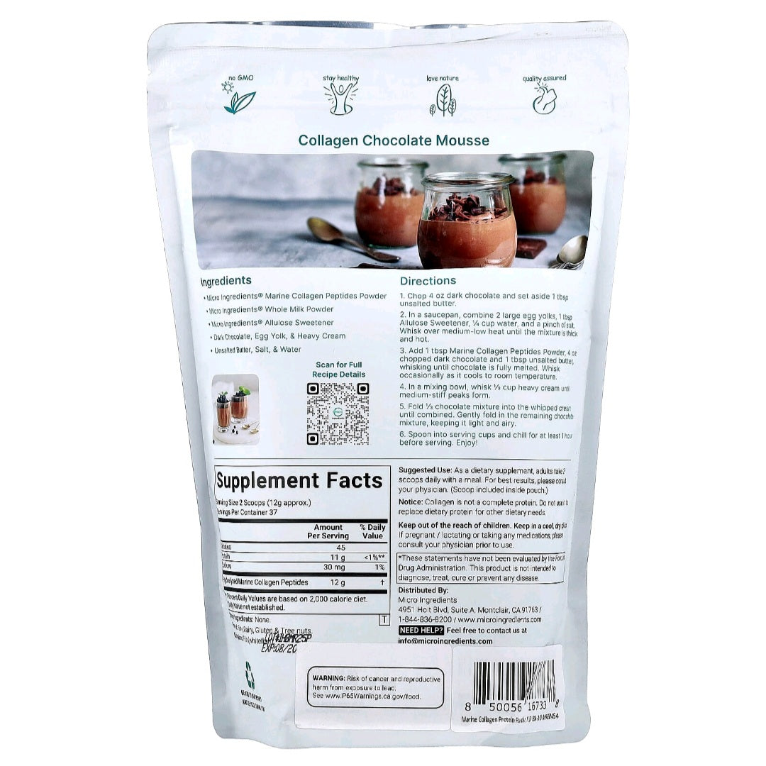 Micro Ingredients, Marine Collagen, Unflavored, 454 g