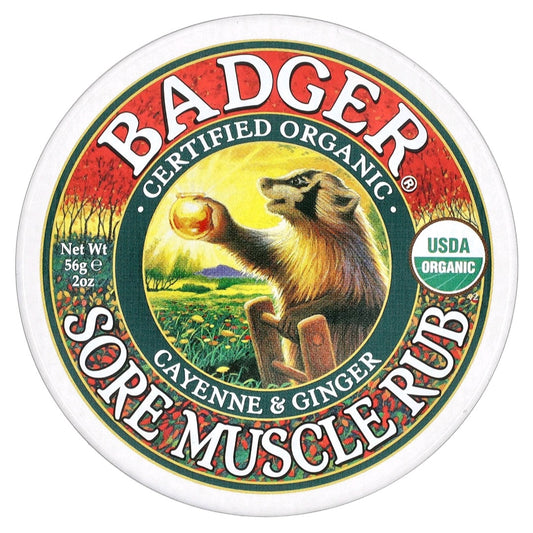 Badger, Organic Sore Muscle Rub, Cayenne & Ginger, 56 g