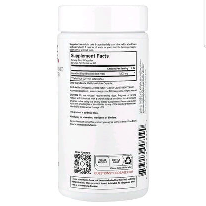 Codeage, Grass-Fed Beef Liver, 180 Capsules