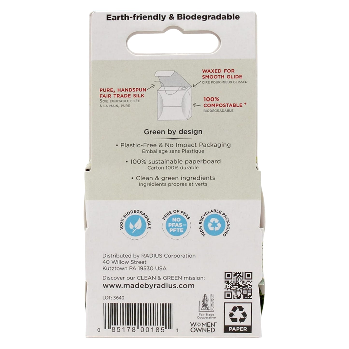 Radius, Pure Silk Dental Floss, 30 m, Unscented