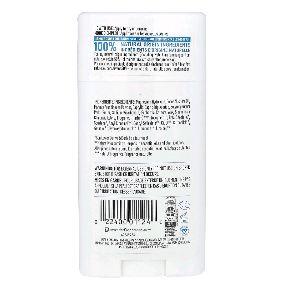 Schmidt's, Natural Deodorant, Fresh Rain & Birch, 75 g