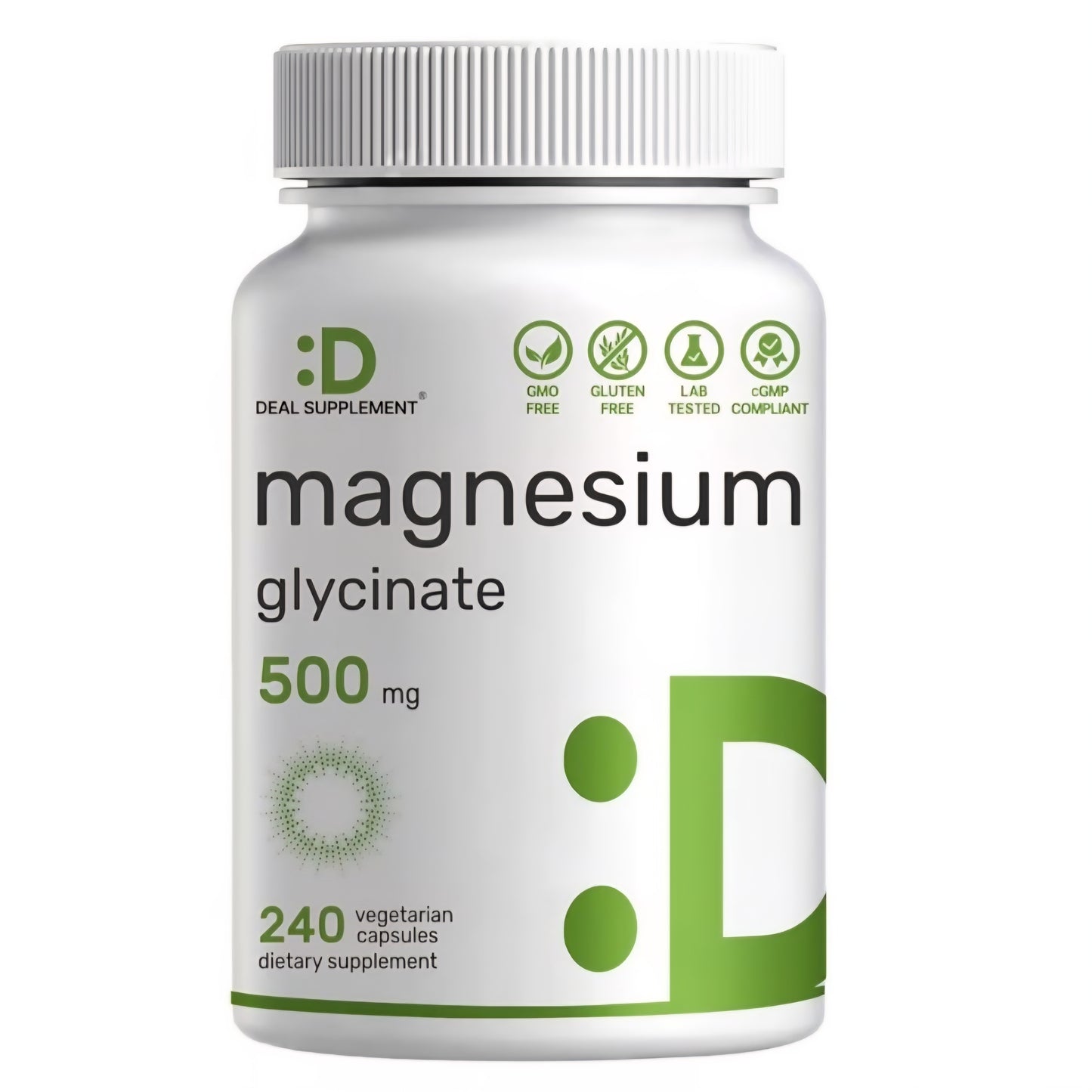 Deal Supplement, Magnesium Glycinate, 500 mg, 8 months supply
