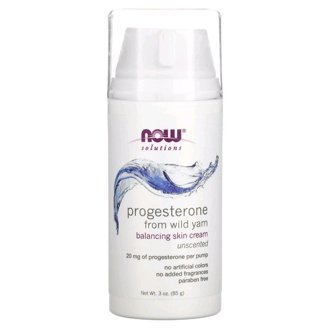 NOW Foods, Progesterone from Wild Yam, Balancing Skin Cream, Unscented, 20 mg, 85 g