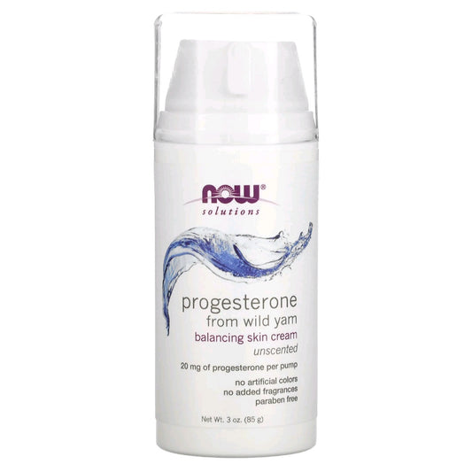 NOW Foods, Progesterone from Wild Yam, Balancing Skin Cream, Unscented, 20 mg, 85 g