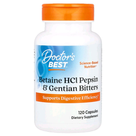 Doctor's Best, Betaine HCL Pepsin & Gentian Bitters