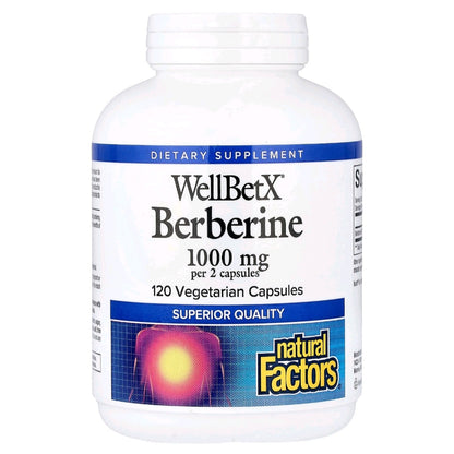 Natural Factors, WellbetX Berberine, 1000 mg, 120 Capsules