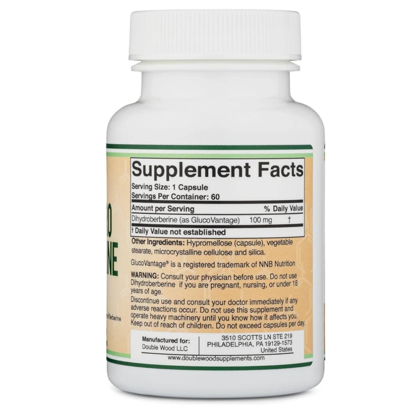 Double Wood, Dihydro Berberine, 100 mg, 60 Capsules