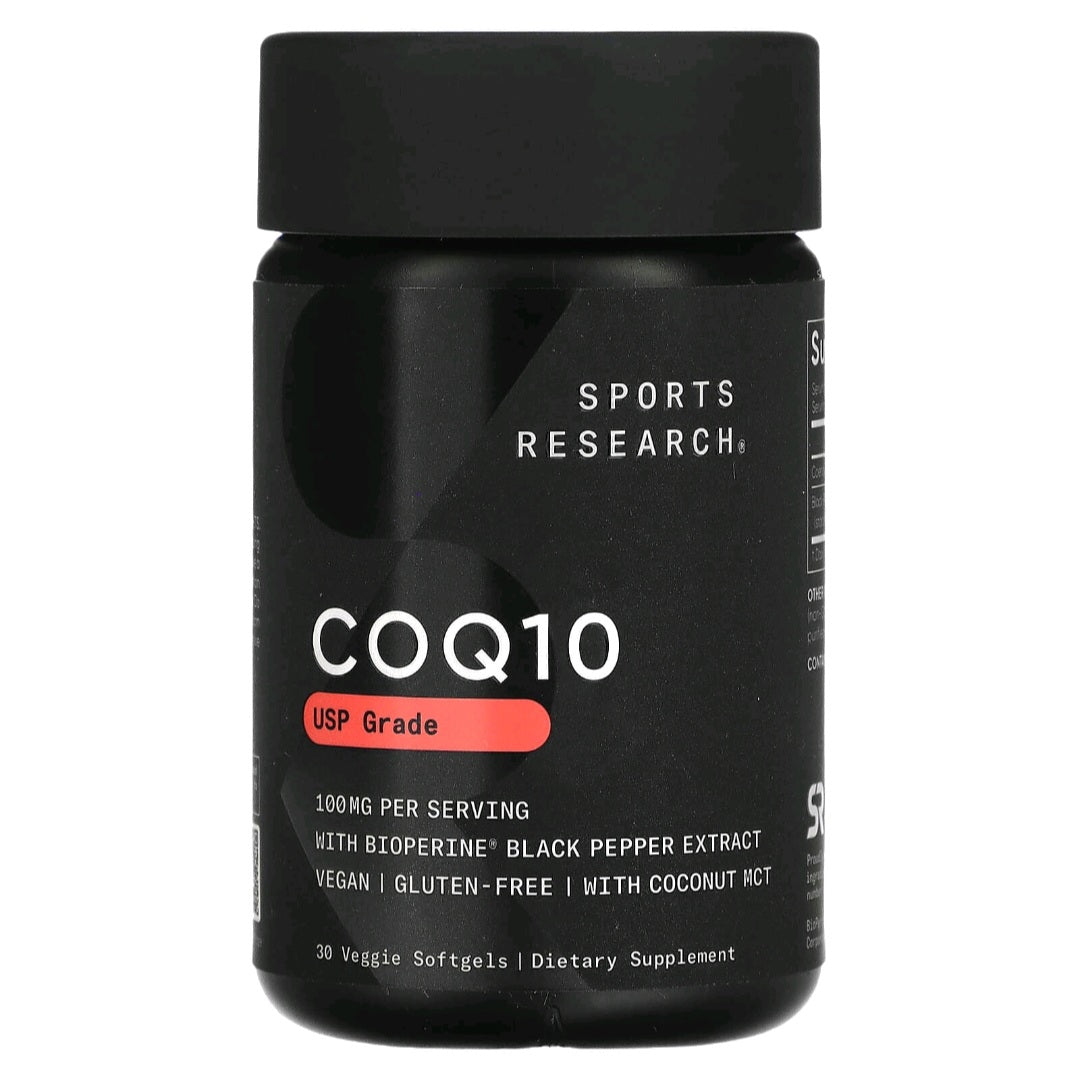 Sports Research, CoQ10, USP Grade with BioPerine, 100 mg, 30 Softgels