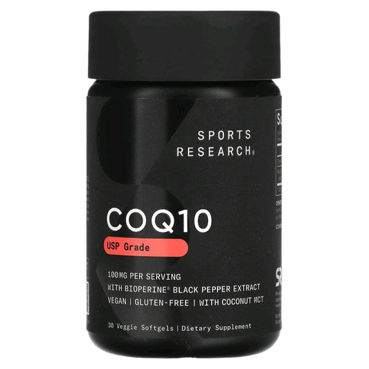 Sports Research, CoQ10, USP Grade with BioPerine, 100 mg, 30 Softgels