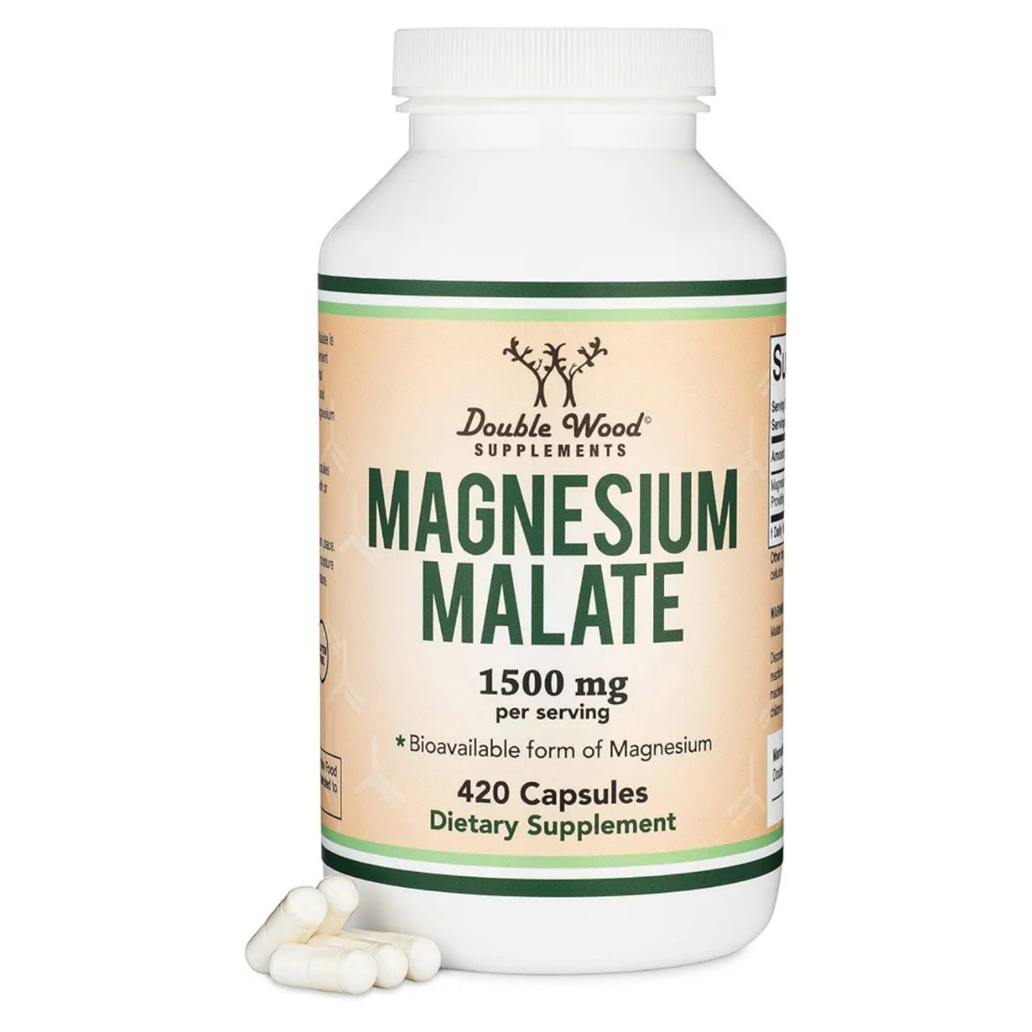 Double Wood, Magnesium Malate, 1500 mg, 420 Capsules