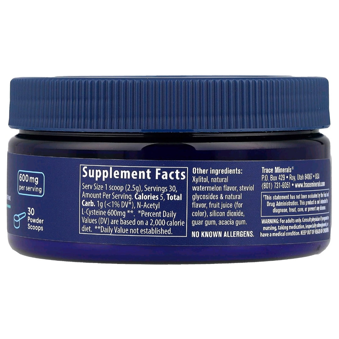 Trace Minerals, NAC Powder, Watermelon, 600 mg