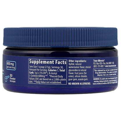 Trace Minerals, NAC Powder, Watermelon, 600 mg