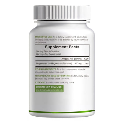 Deal Supplements, Magnesium Glycinate, 500 mg