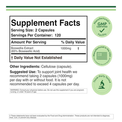 Double Wood, Boswellia Extract, 1000 mg, 240 Capsules