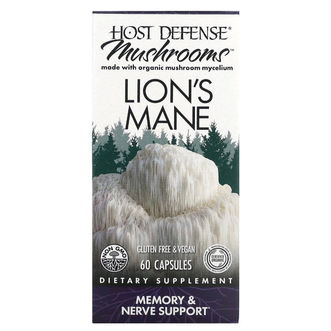 Host Defense, Mushrooms, Lion's Mane, 1 g, 60 Capsules